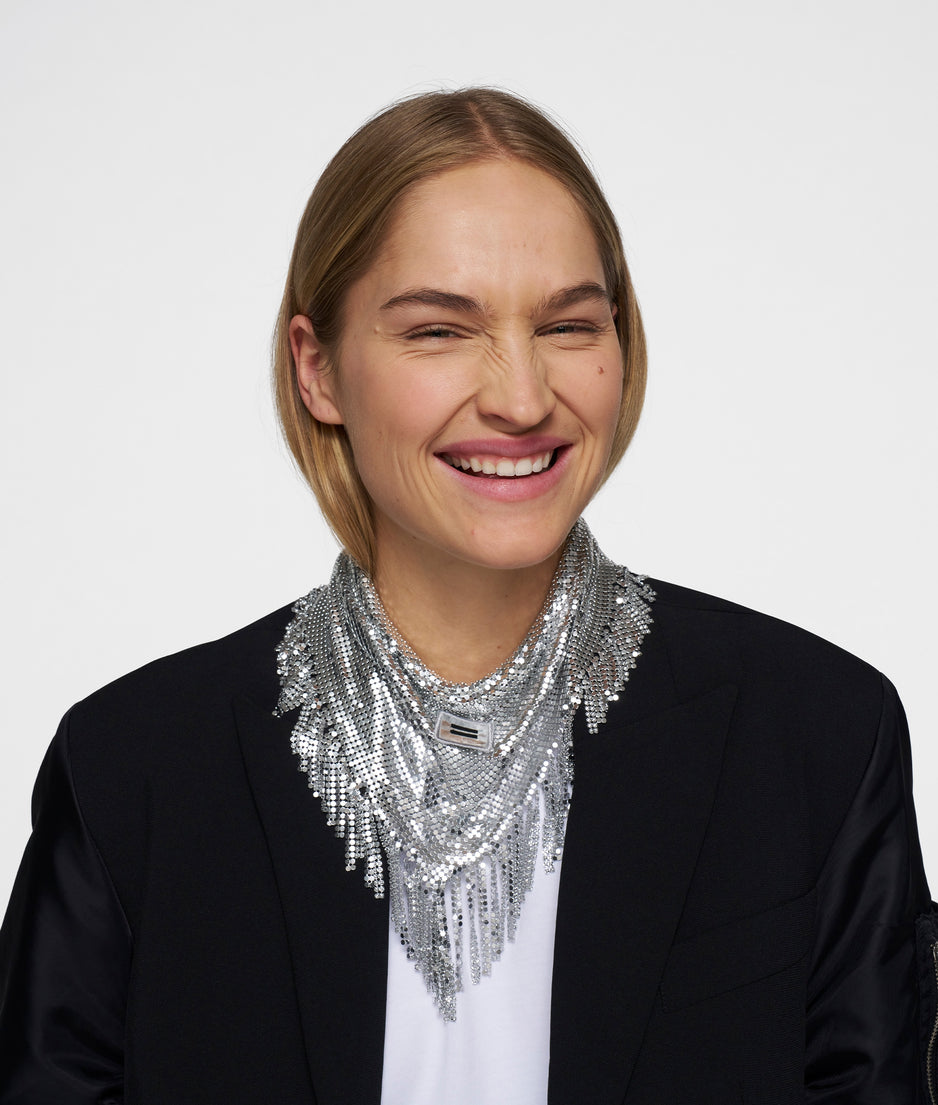 necklace scarf | silver