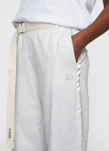 belted Bar jogger fleece | white melee