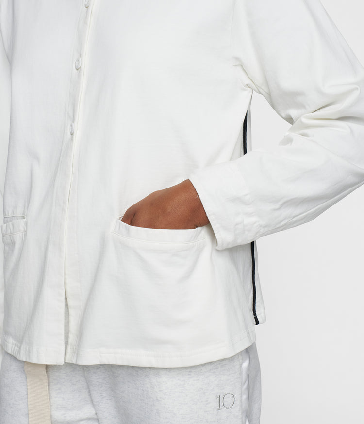 standing collar jacket | ecru