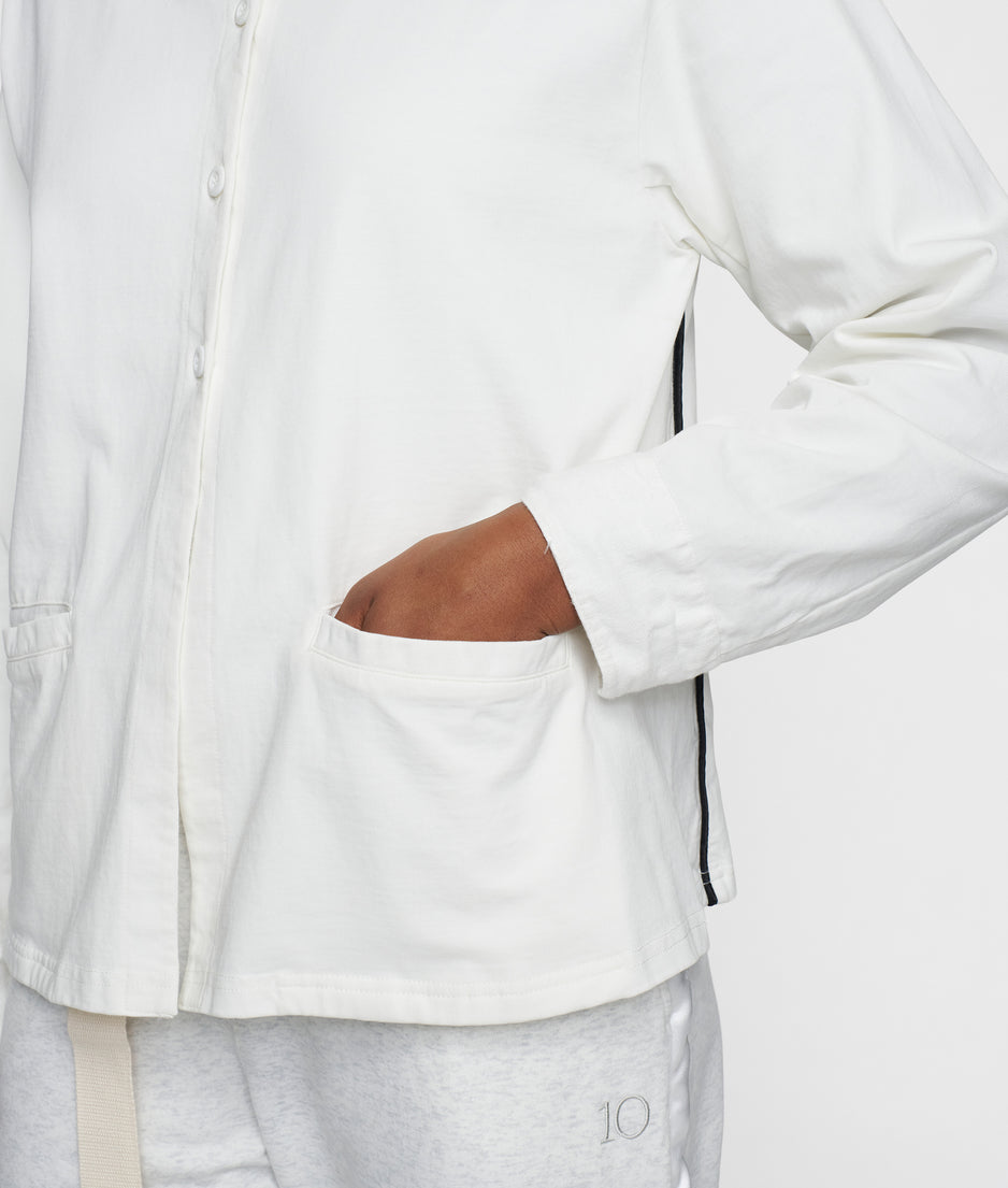 standing collar jacket | ecru