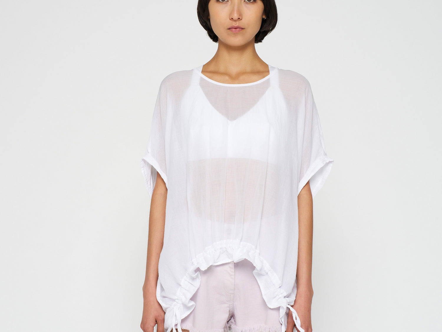 shortsleeve blouse voile | white