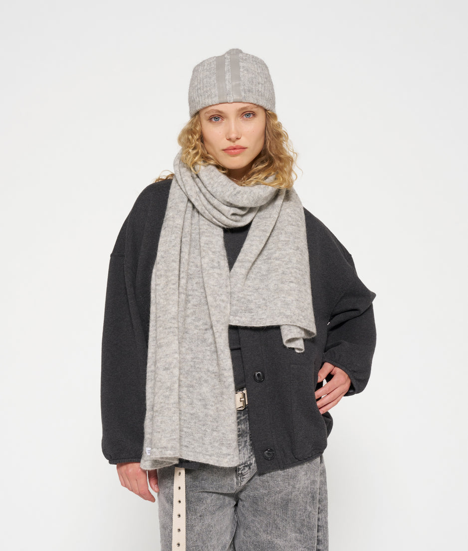 scarf soft knit | light grey melee