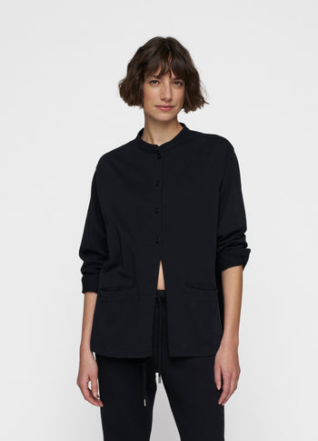 standing collar jacket | black