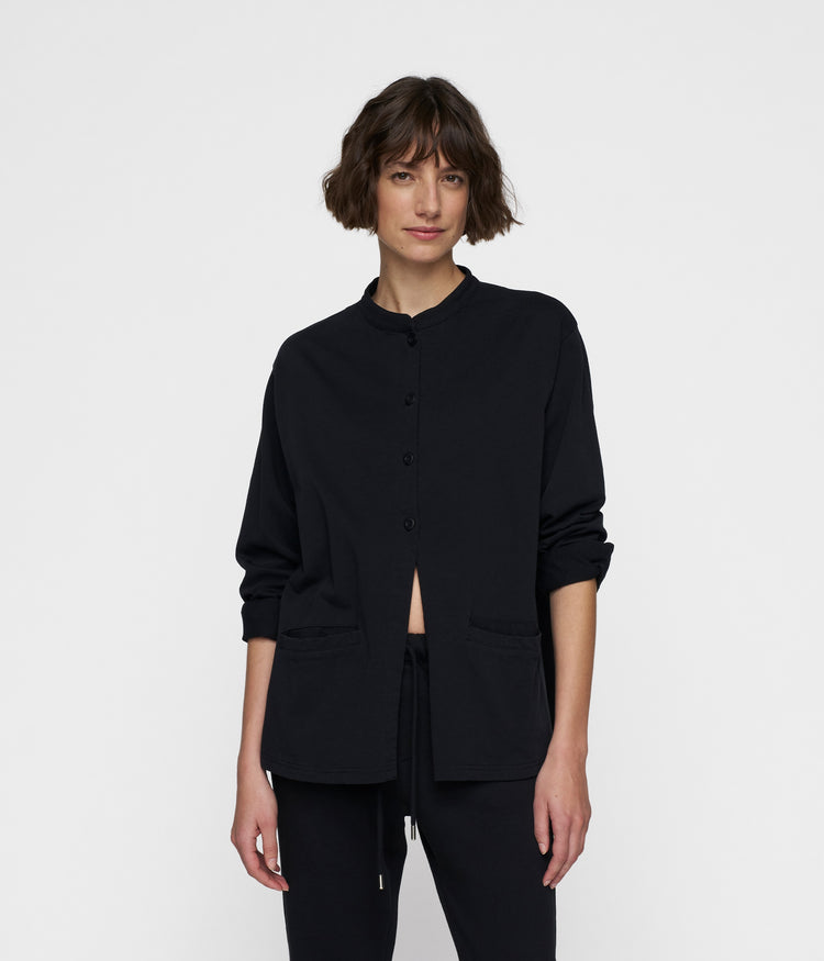 standing collar jacket | black