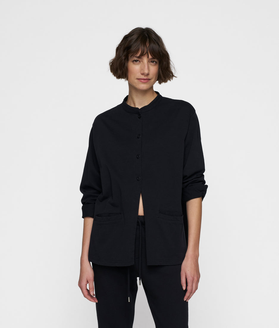 standing collar jacket | black