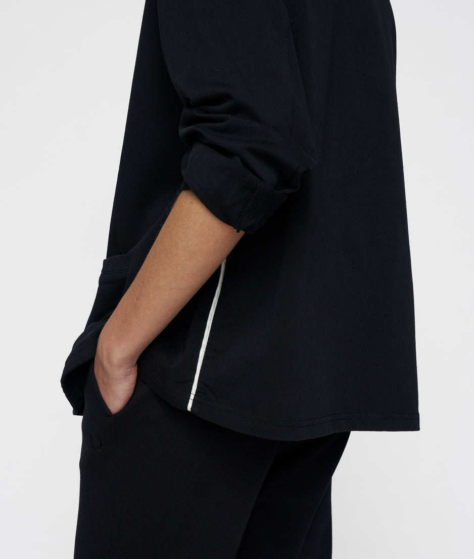 standing collar jacket | black