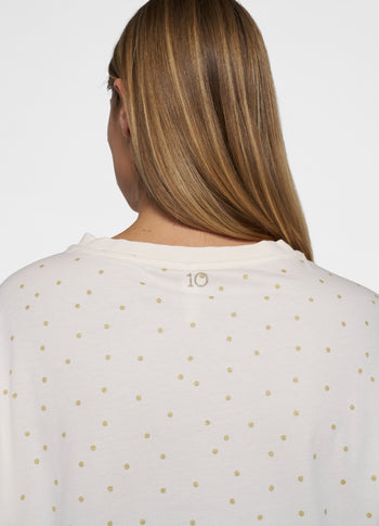 short sleeve tee dots | ecru