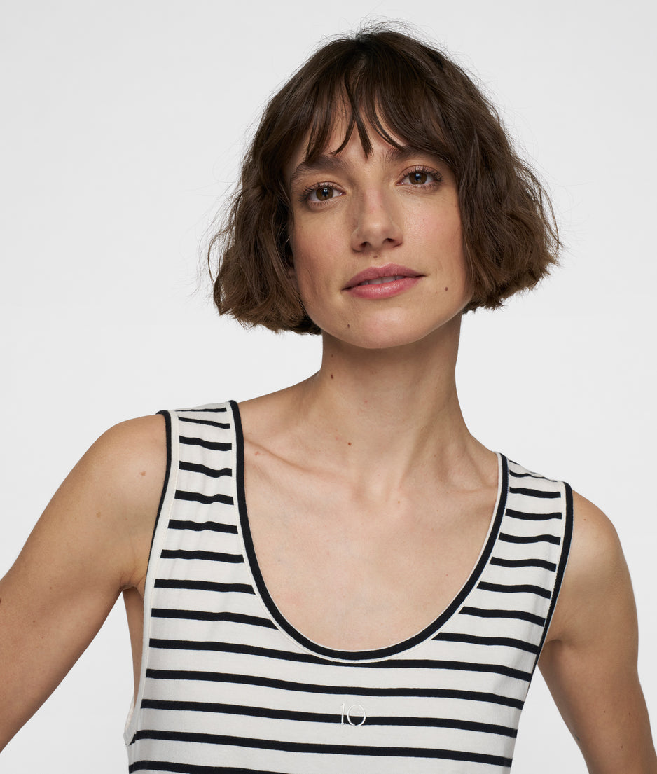 tank top stripes | ecru/black