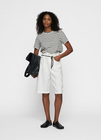 petite tee stripes | ecru/black