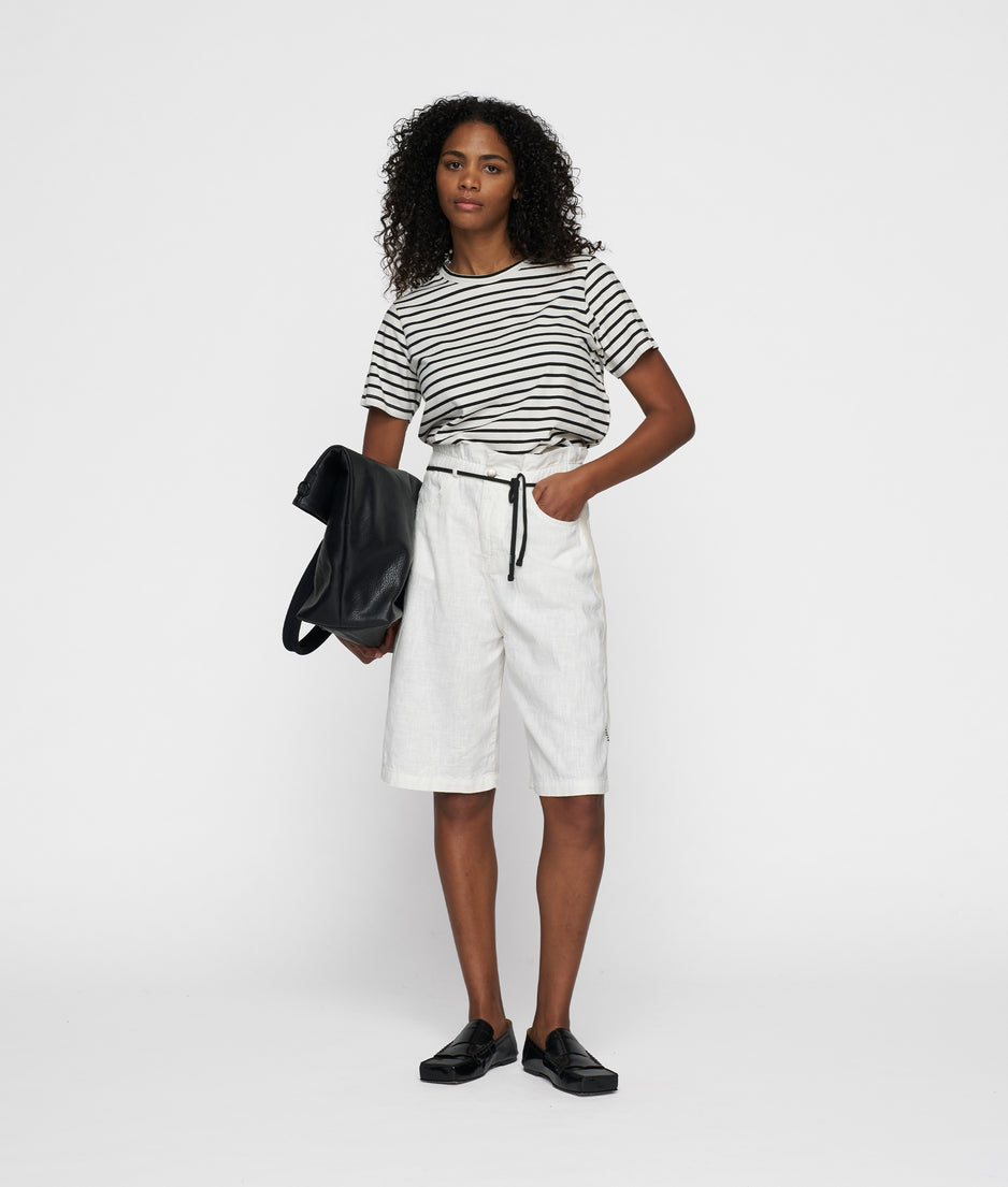 petite tee stripes | ecru/black