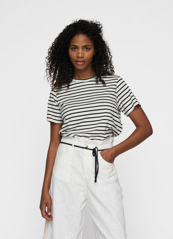 petite tee stripes | ecru/black