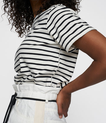 petite tee stripes | ecru/black