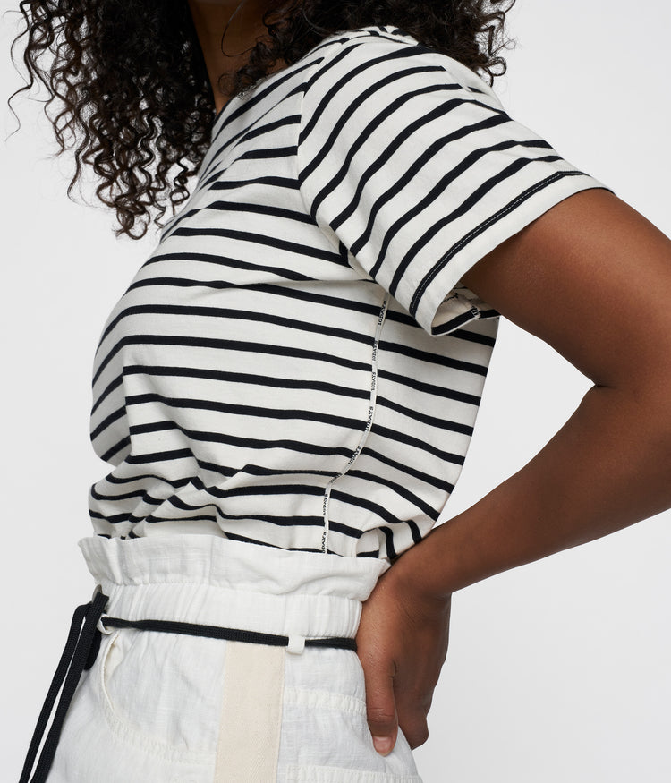 petite tee stripes | ecru/black