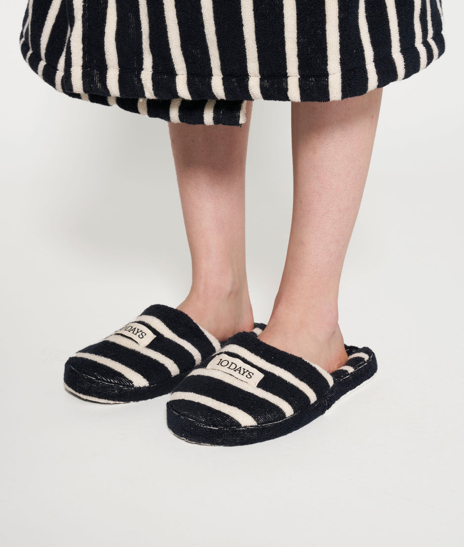 slippers stripes | black/ecru