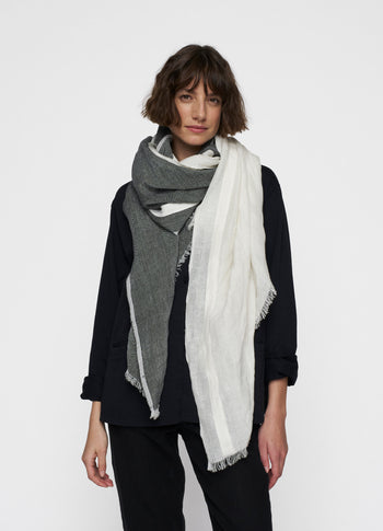 scarf color block | ecru