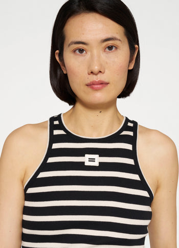 tank top rib stripes | black/light natural