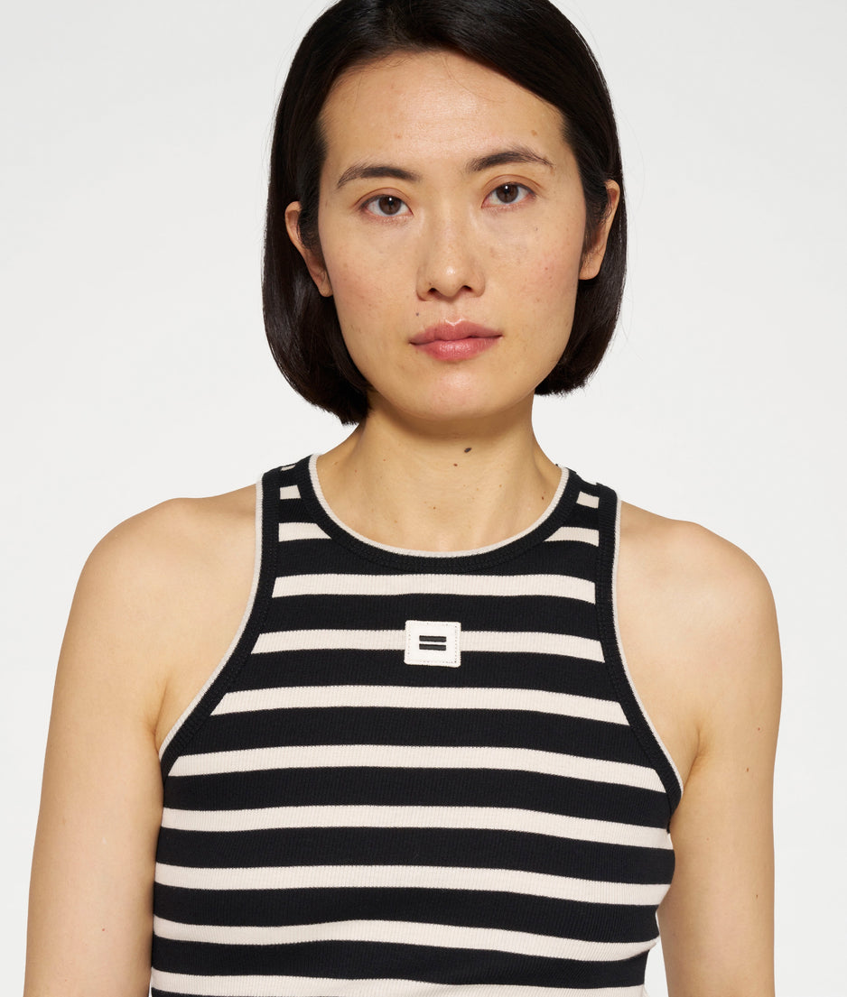 tank top rib stripes | black/light natural