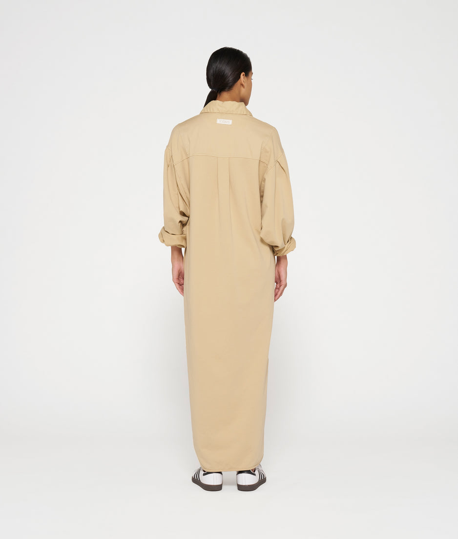 the Billie dress poplin | light latte