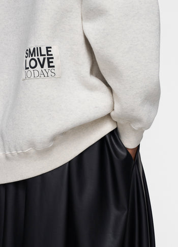 statement sweater smile love | soft white melee