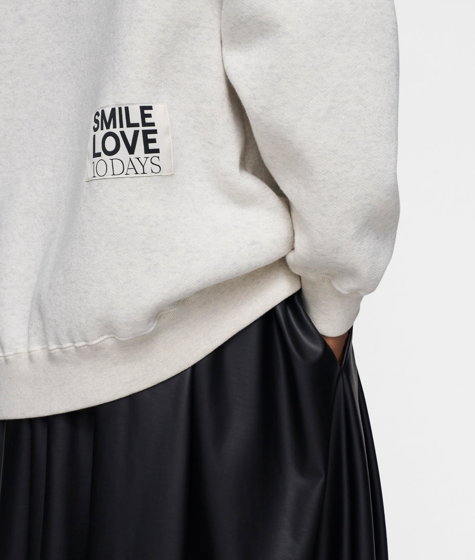 statement sweater smile love | soft white melee