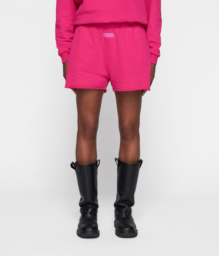 fleece shorts | neon pink