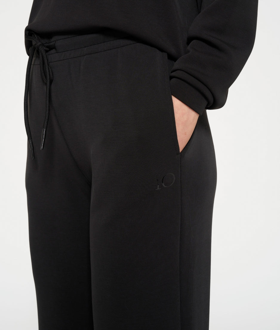 flared jogger scuba | black