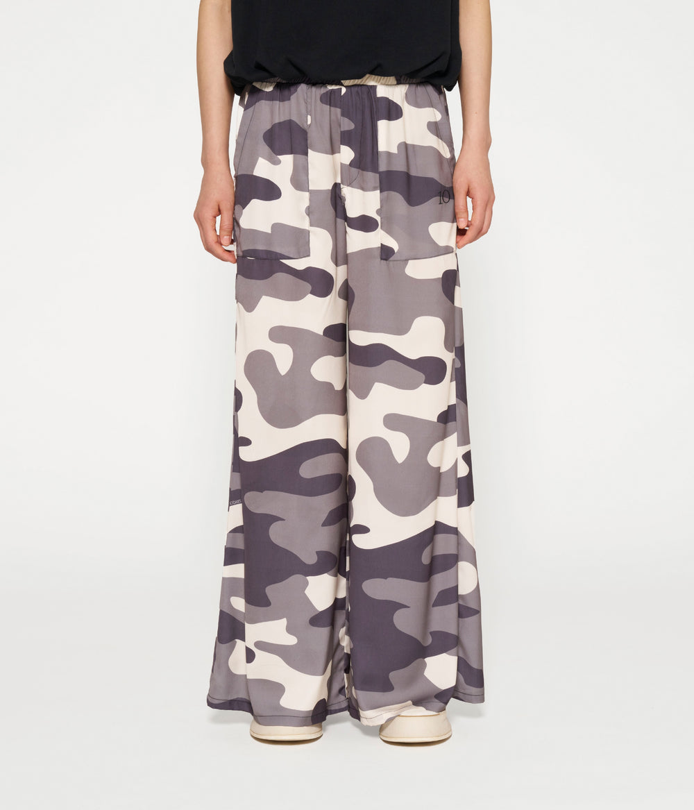 wide pants camo | sage