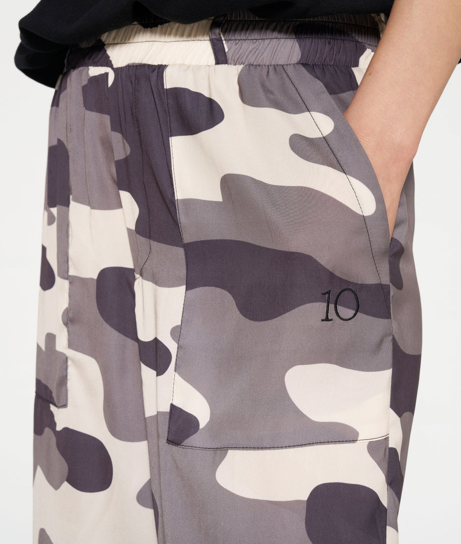 wide pants camo | sage