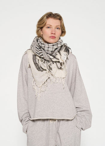 check scarf | sage