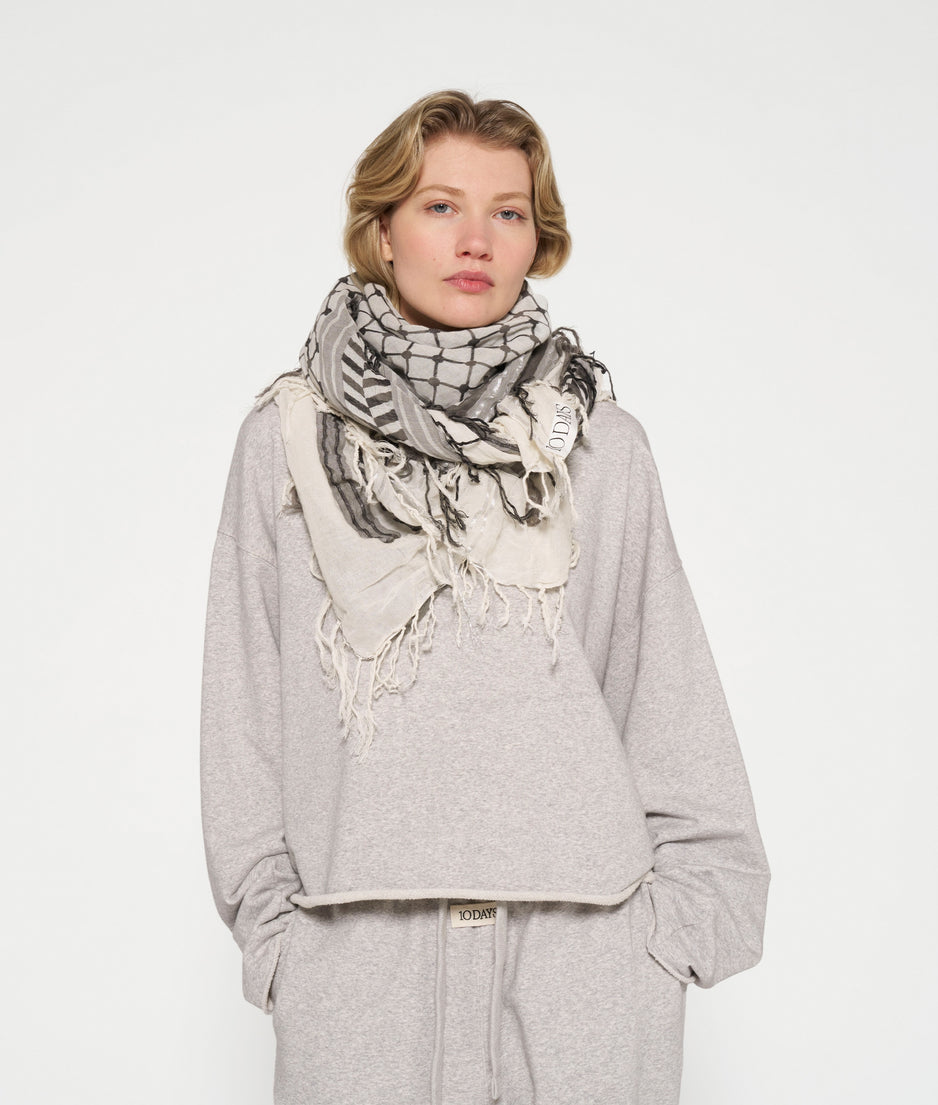 check scarf | sage