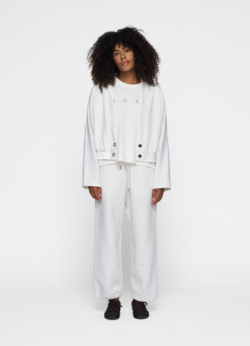 cropped cardigan neoprene | white melee