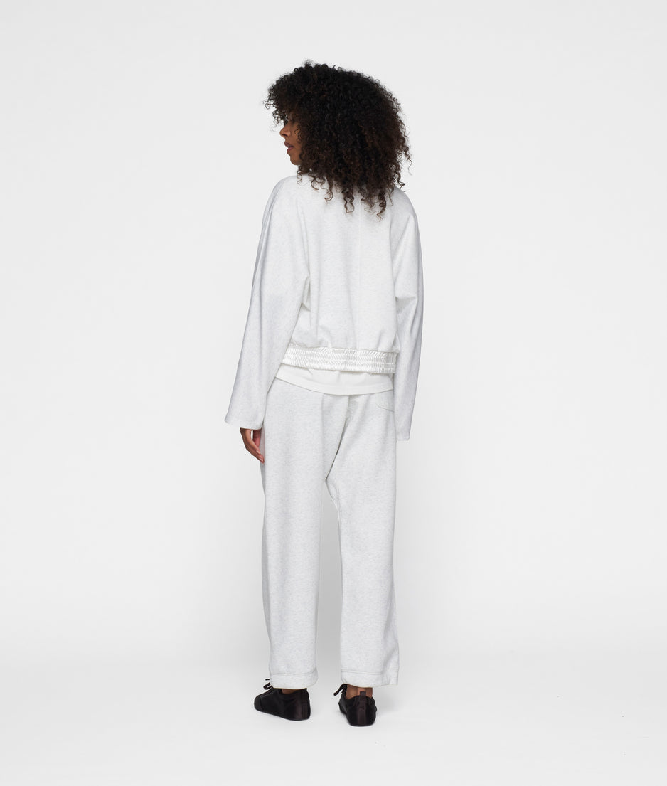 cropped cardigan neoprene | white melee