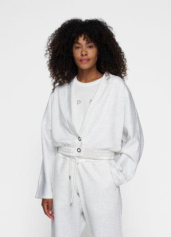 cropped cardigan neoprene | white melee