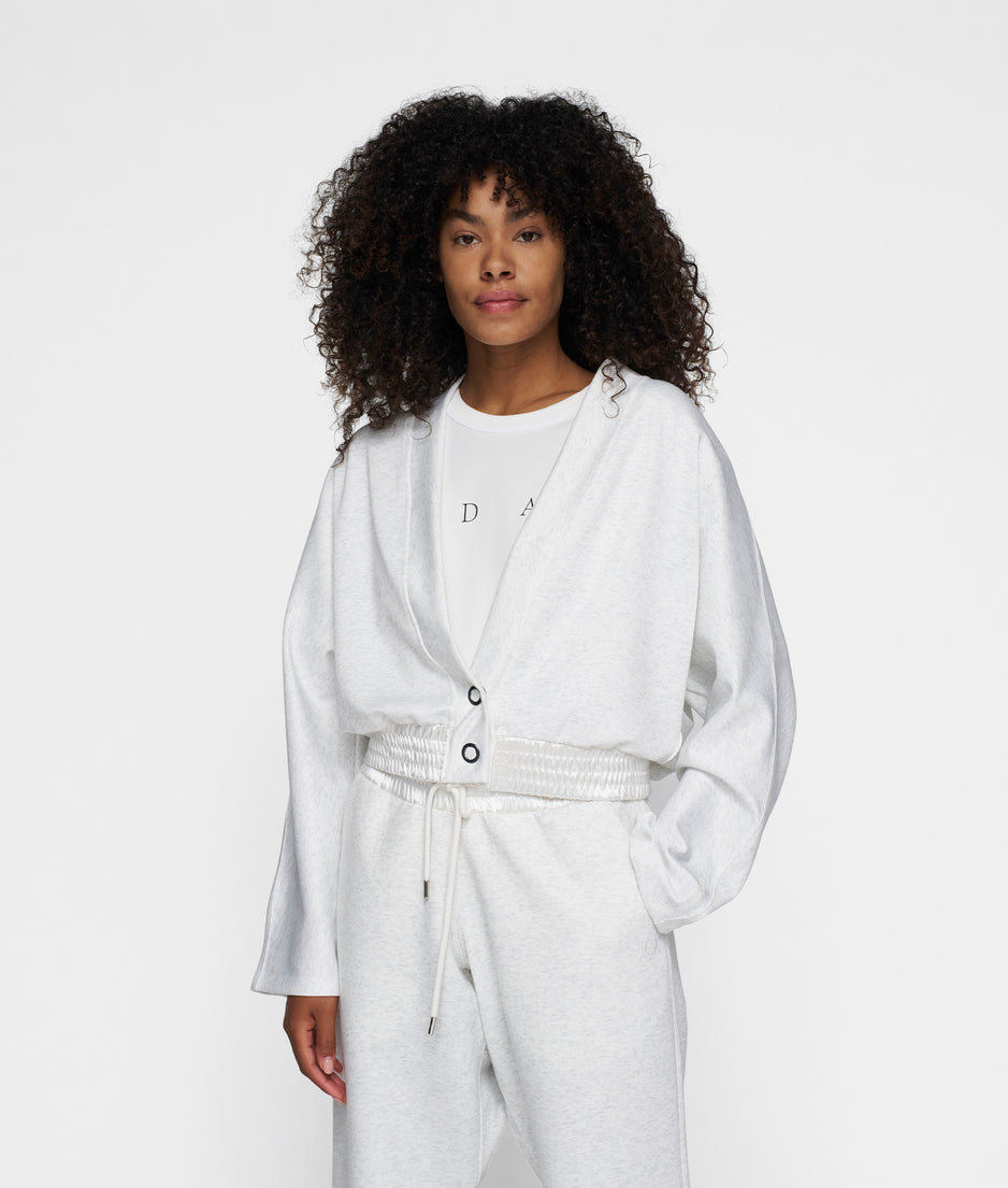 cropped cardigan neoprene | white melee