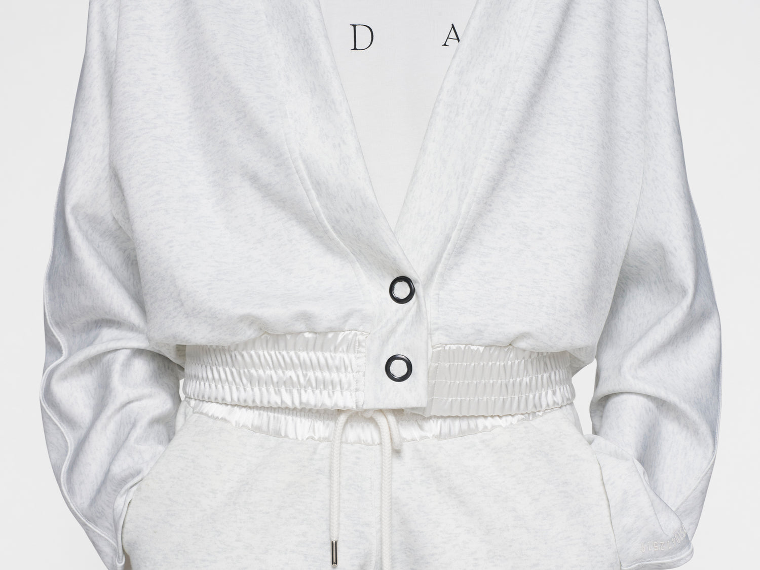 cropped cardigan neoprene | white melee