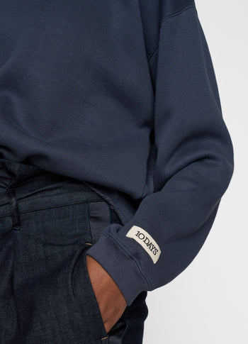 raw edge statement sweater | yale blue