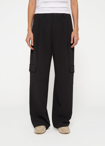 cargo pants crepe | black