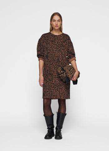 statement dress leopard | dark fudge