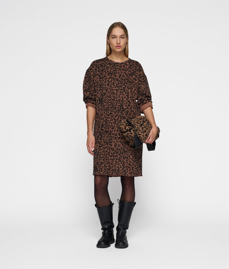 statement dress leopard | dark fudge