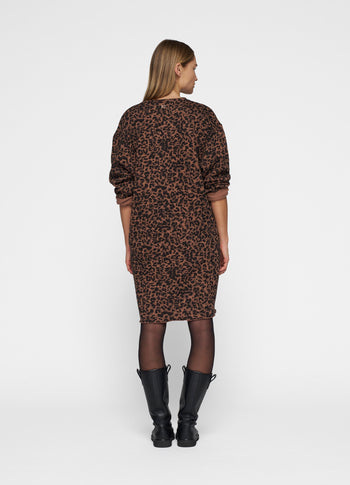 statement dress leopard | dark fudge