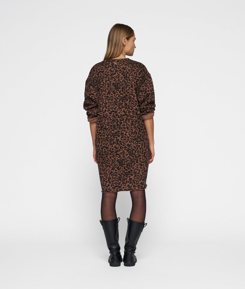 statement dress leopard | dark fudge