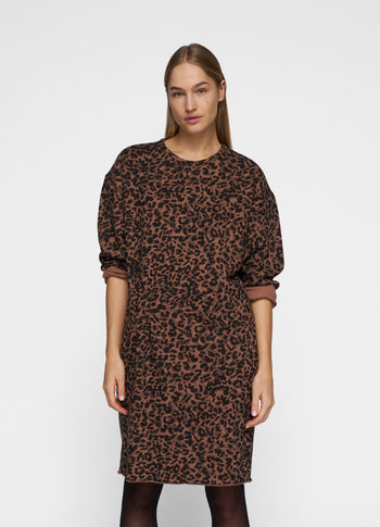 statement dress leopard | dark fudge