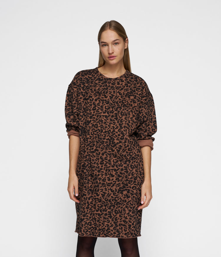 statement dress leopard | dark fudge