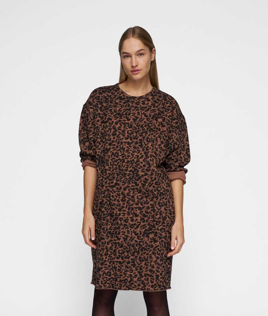 statement dress leopard | dark fudge