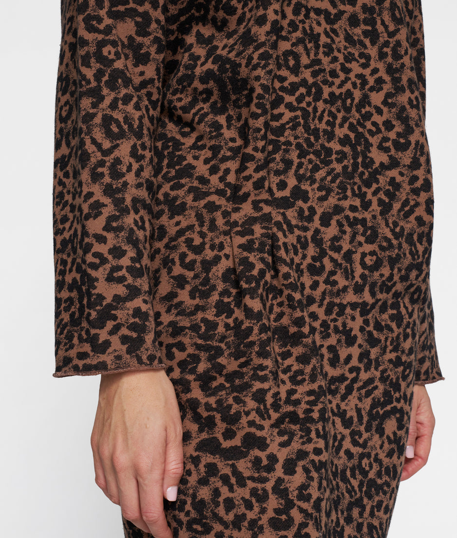 statement dress leopard | dark fudge