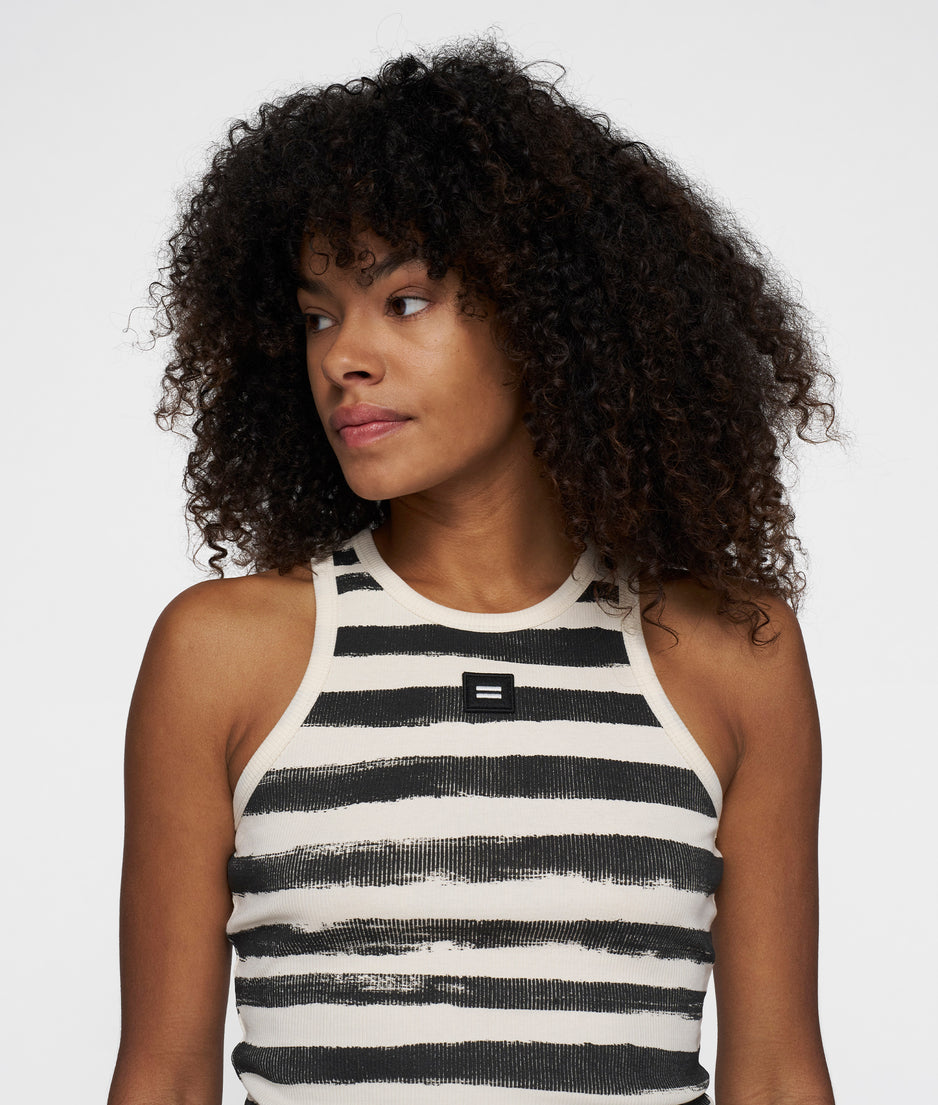 tank top rib stripes | ecru