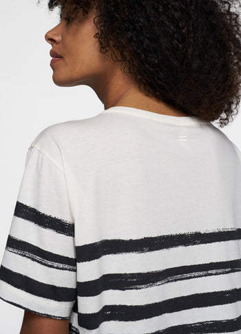 tee painted stripes | ecru