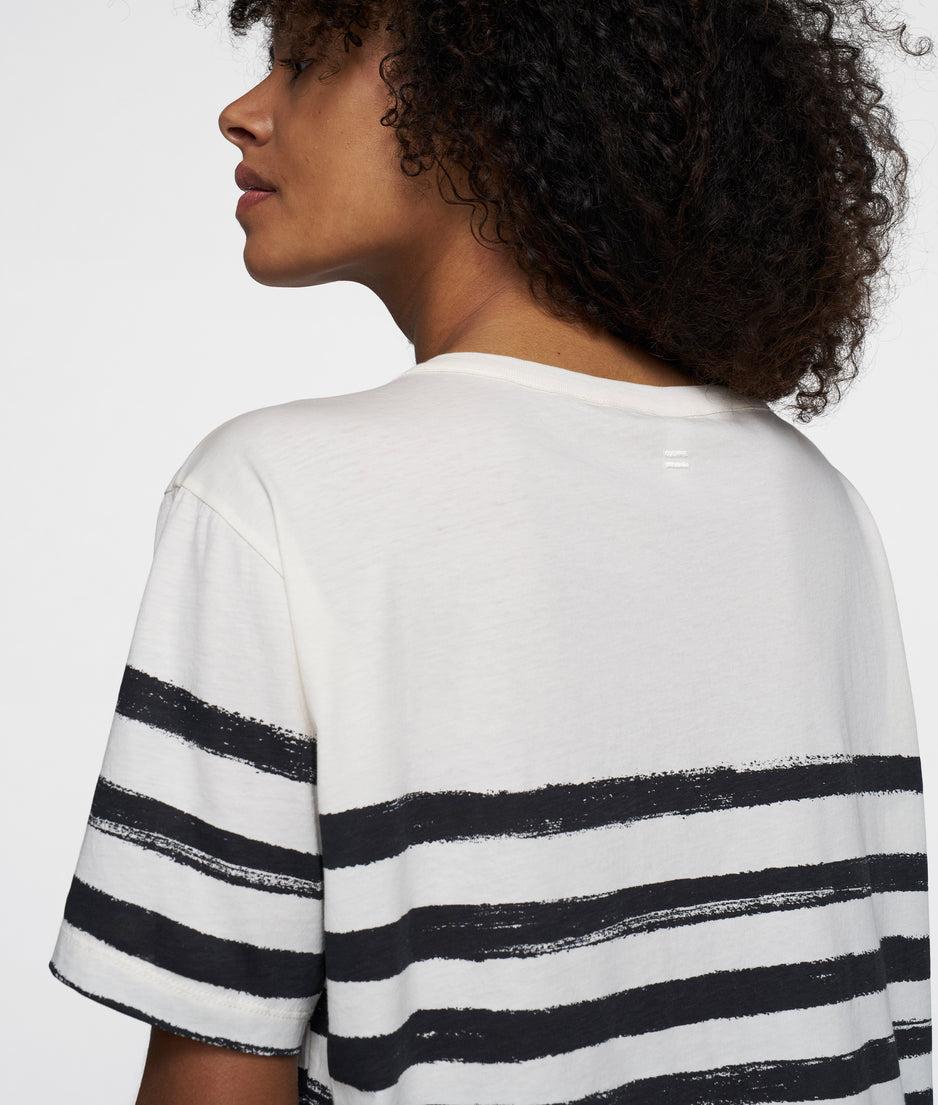 tee painted stripes | ecru