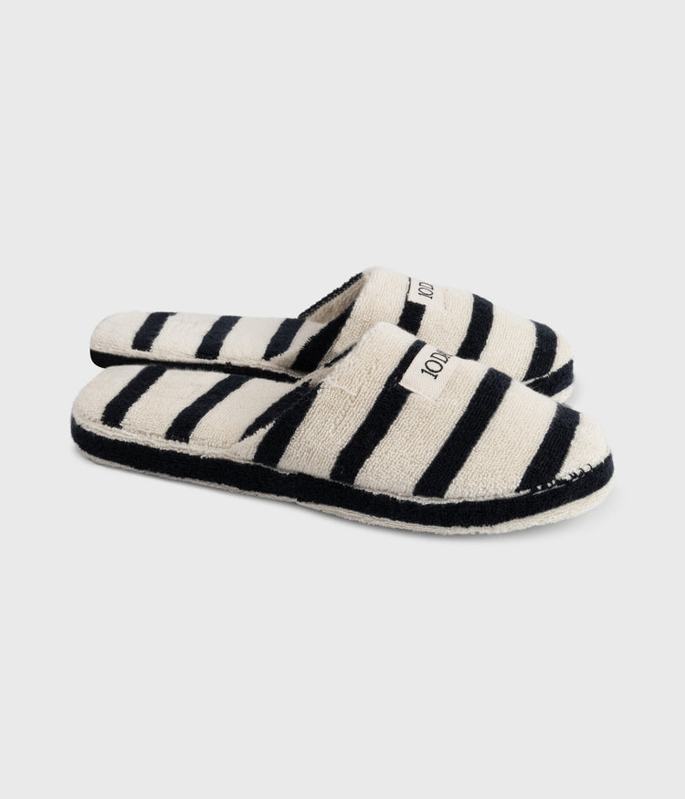 slippers stripes | ecru/black