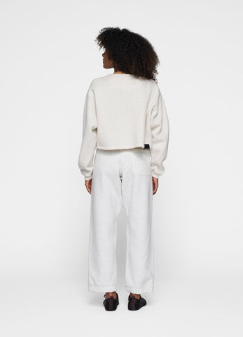 cropped statement sweater | soft white melee